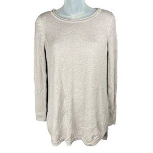 Magaschoni Cashmere‎ Blend Sweater Crew Neck Gray Long Sleeve Women's Size Small
